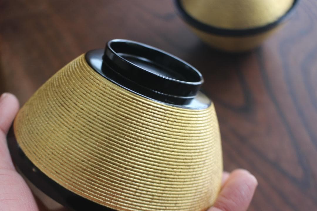 時代逸品！極上金塗糸目の美しいお椀2点（検輪島塗京塗雑煮椀