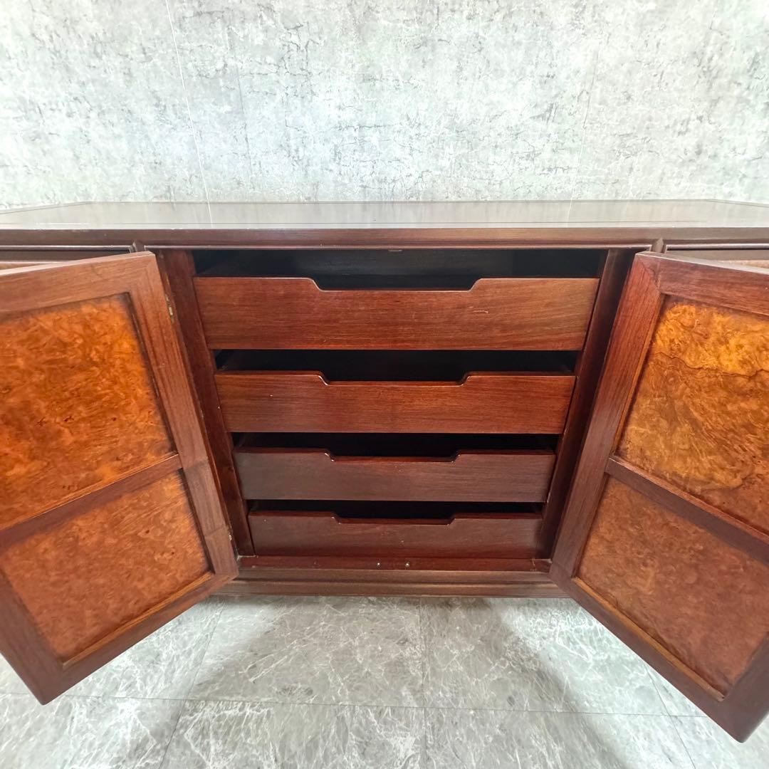 重厚な存在感　中国家具 花梨材 唐木 サイドテーブル 無垢 高級飾り家具