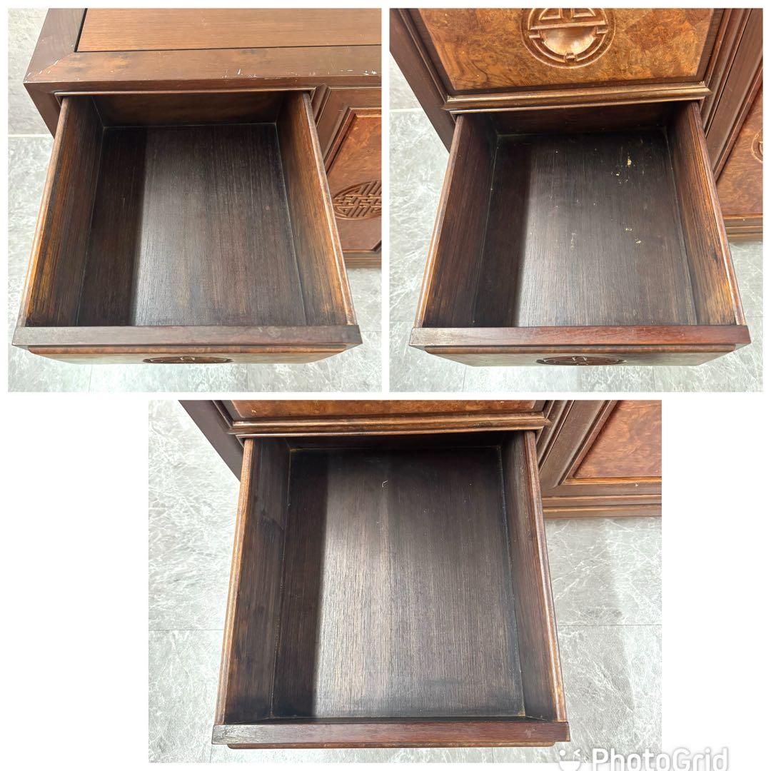 重厚な存在感　中国家具 花梨材 唐木 サイドテーブル 無垢 高級飾り家具