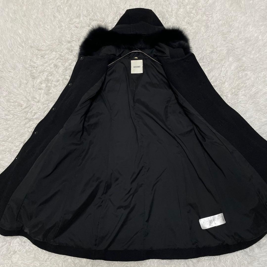 美品 スナイデル 10周年記念 ダッフルコート ファー ウール 黒 0 S相当