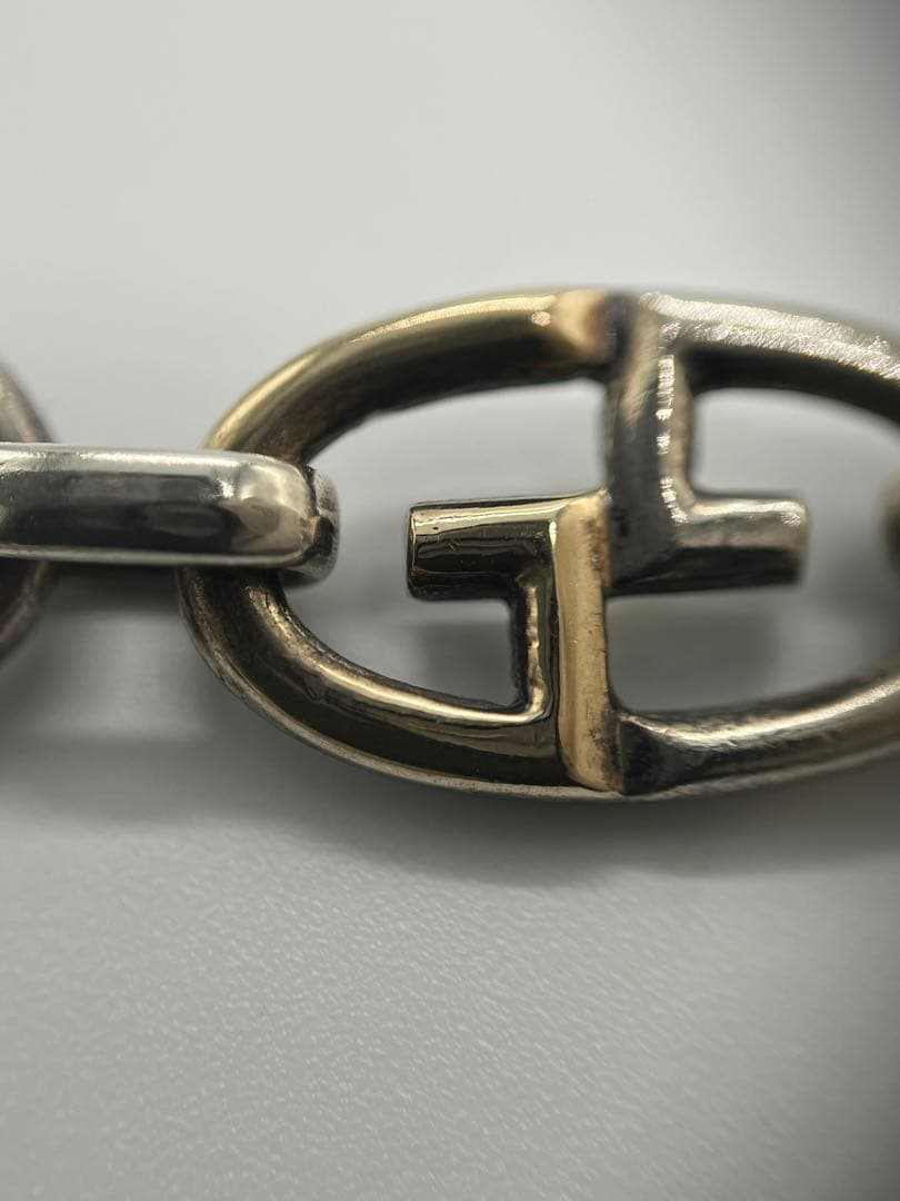 グッチ オールドグッチ Gリンク ネックレス SV YG コンビ 希少