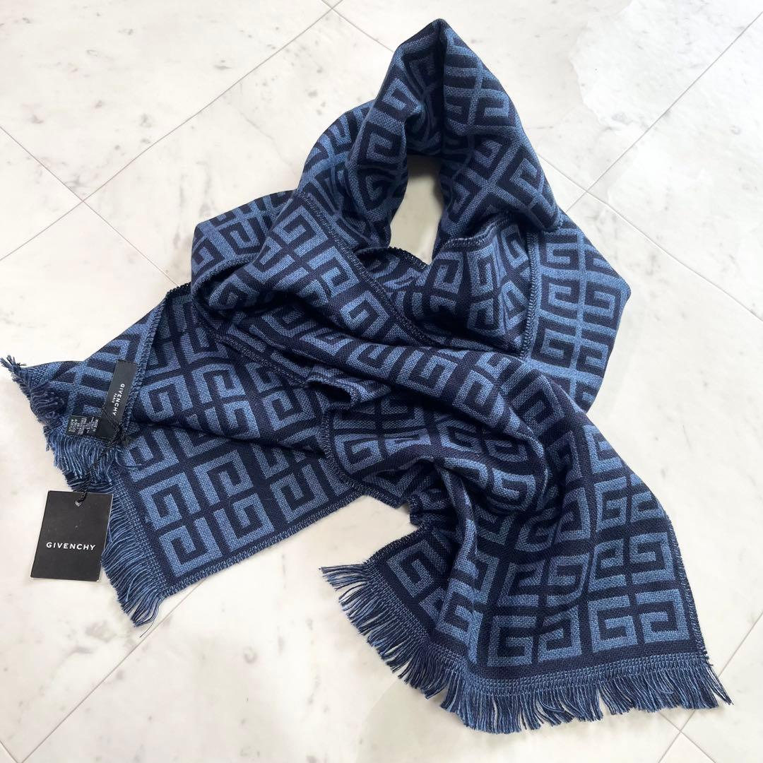 新品 タグ GIVENCHY ジバンシー 総柄 ウール100% ファイブスター