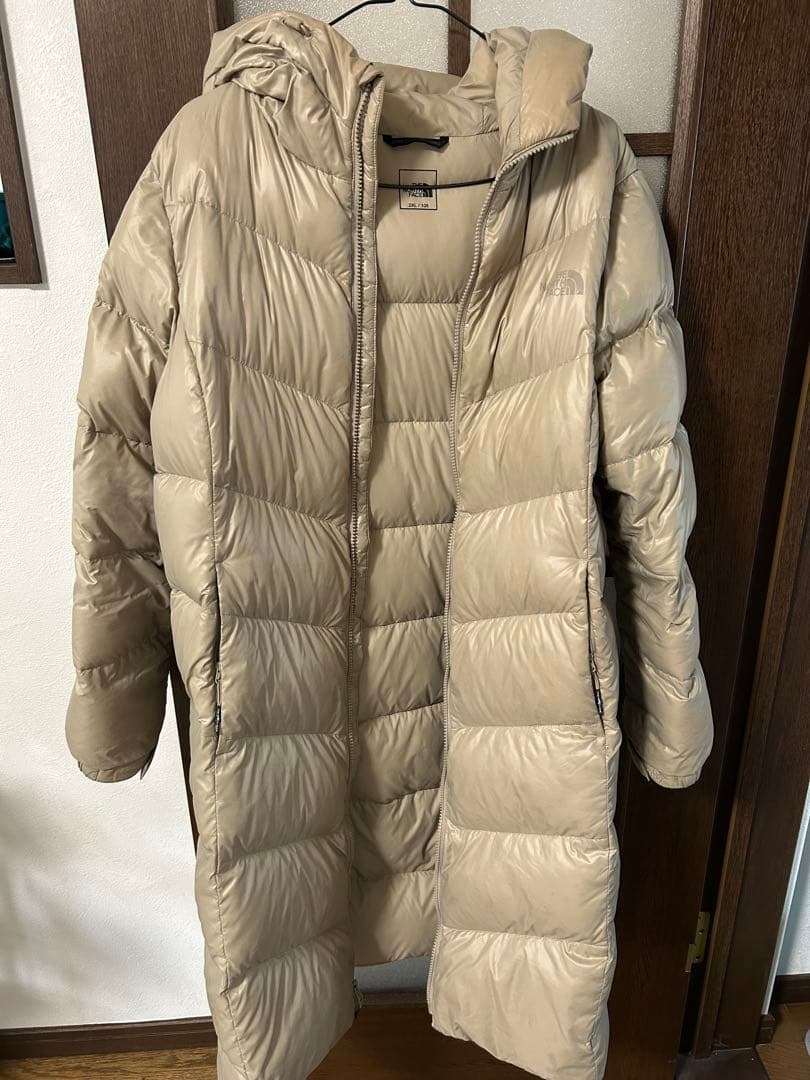 THE NORTH FACE フード付きダウンジャケット 2XL ベージュ