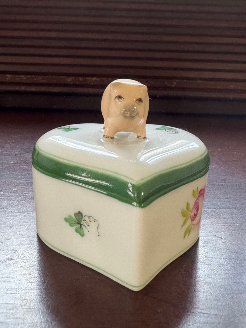 ヘレンド　ウィーンの薔薇　ボンボン入れ　ブタ