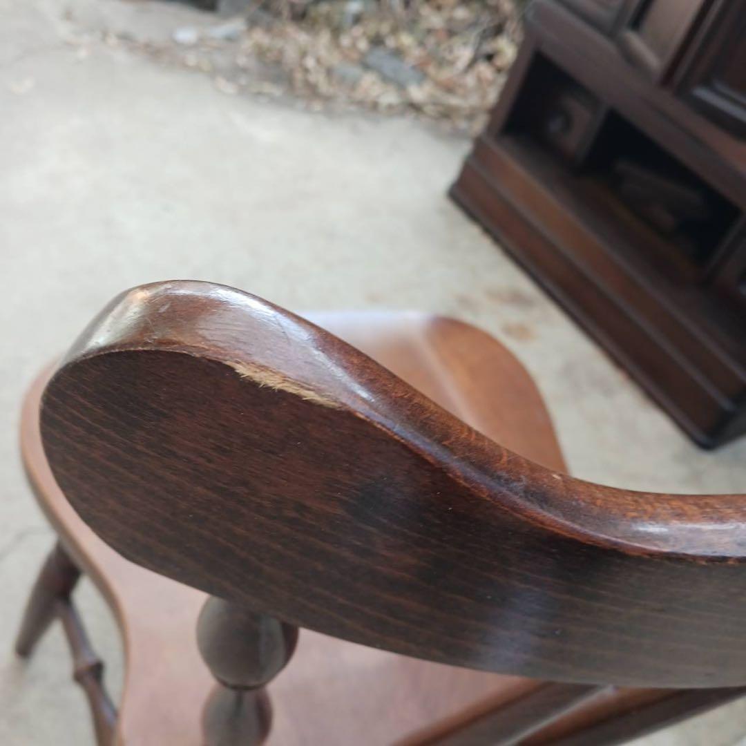 ⑤かしわ 木製チェア ダイニングチェア レトロ ヴィンテージ