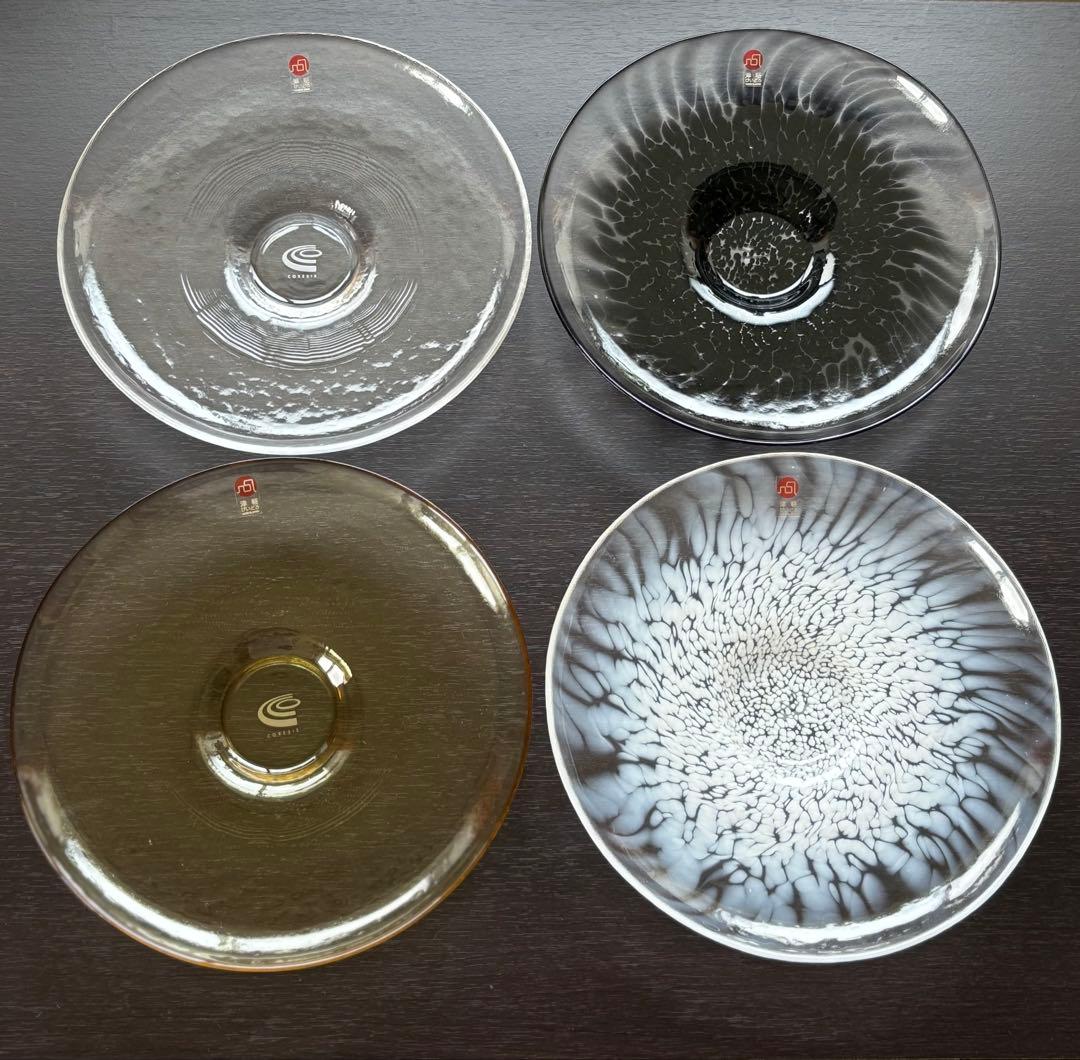 津軽びいどろ　大皿　4枚セット