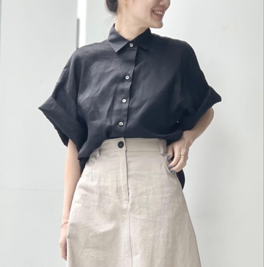 アパルトモン　ラミーハーフスリーブシャツ　ネイビー