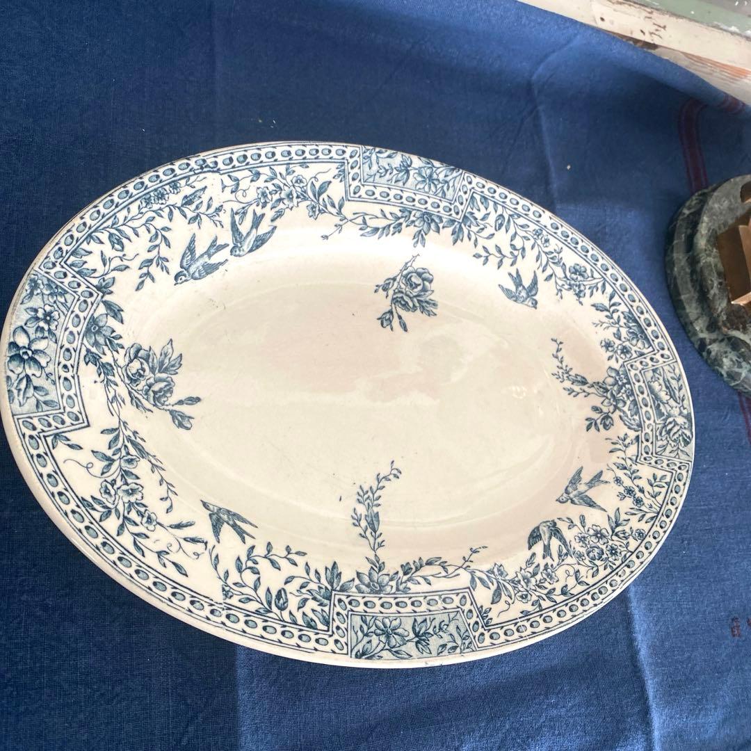 フランスアンティーク プレートセットツバメ 皿 CERESフランス リュネヴィル