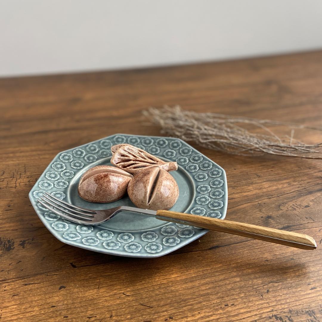 希少 クイストゴー AZUR アズール デザート サラダ 八角型 プレート２客