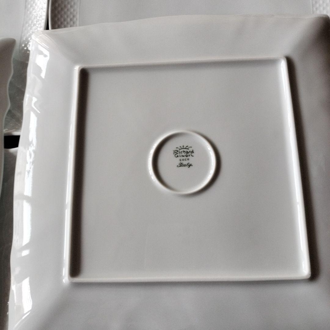 未使用6枚◆リチャードジノリ　 ベッキオホワイトスクエアプレート27cm