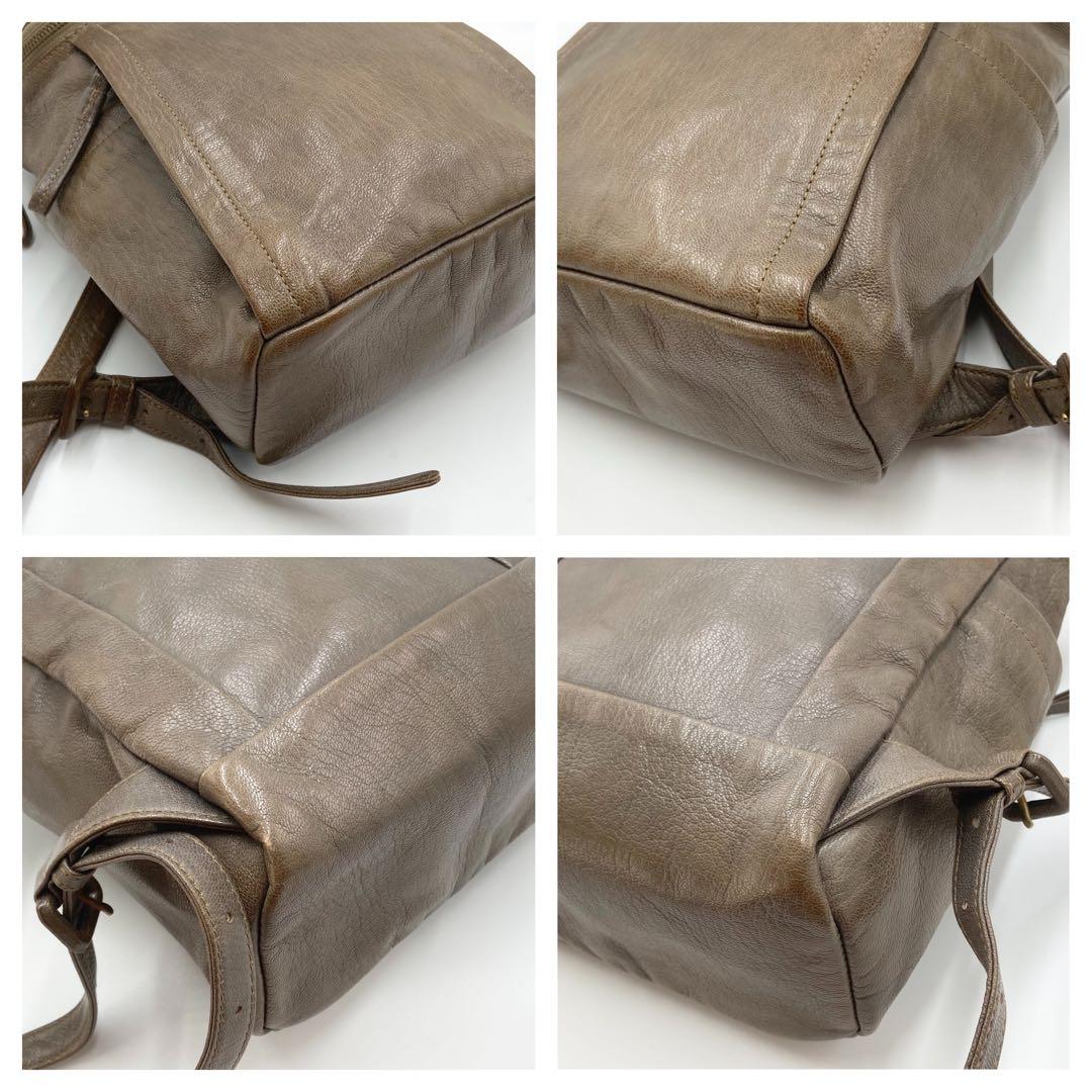 genten ゲンテン　リュック　ゴートベーシック　レザー　カーキ