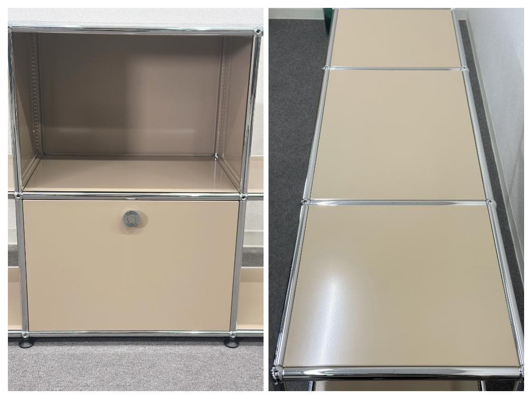 正規品ほぼ未使用品■USMハラー■キャビネットシェルフ　3列2段　ベージュ　鍵無