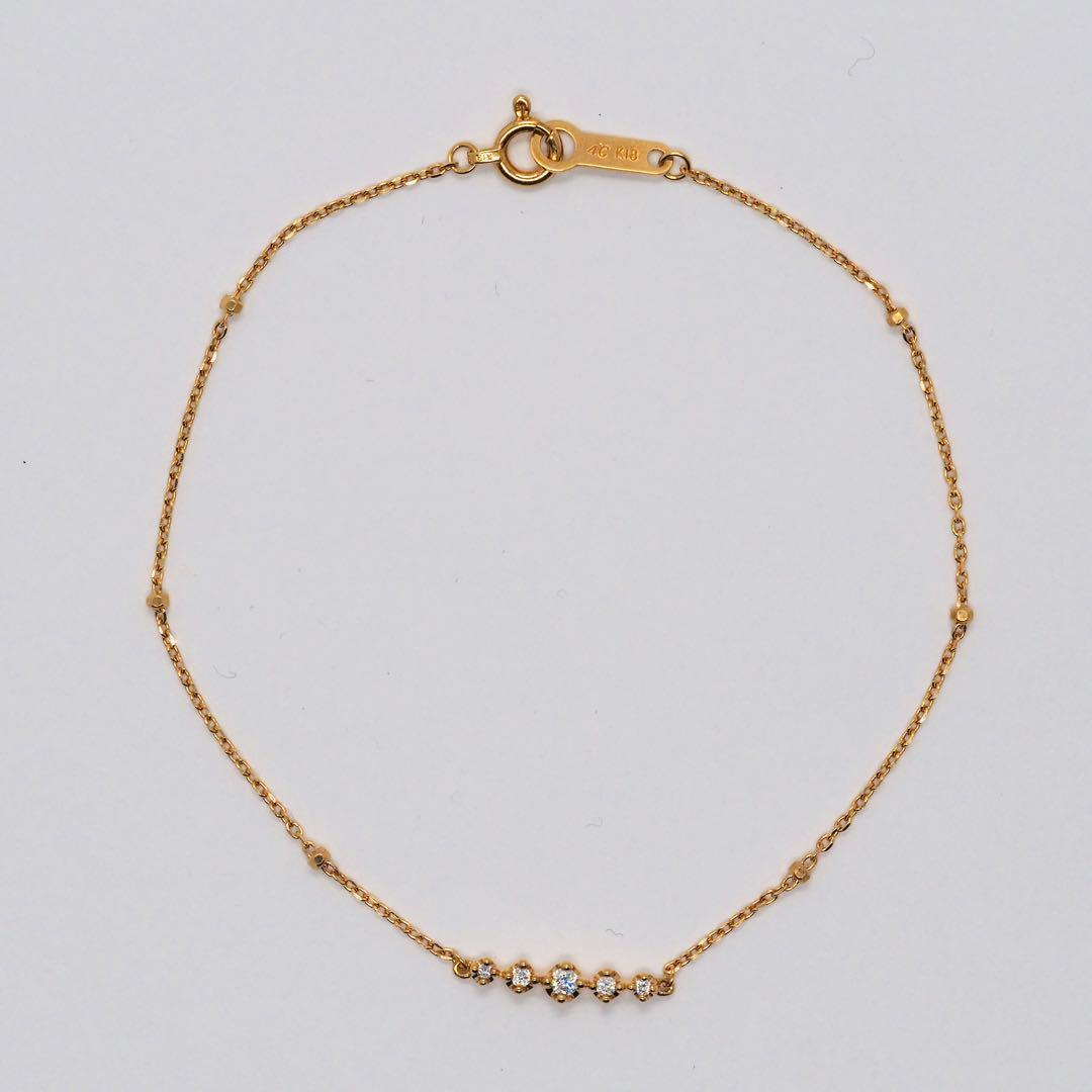 【4℃】K18YG ダイヤモンド ブレスレット