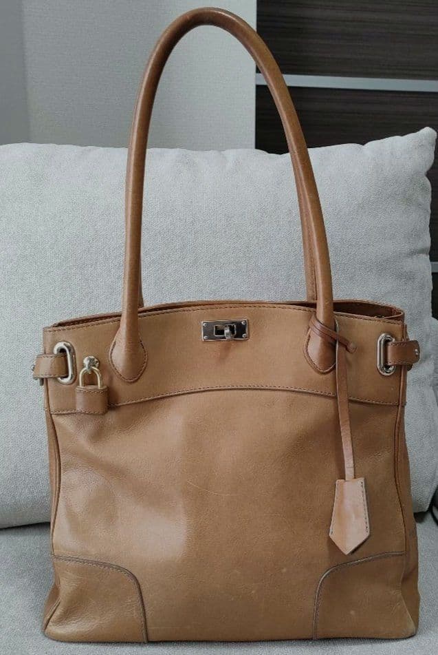 濱野 クラッシー アーバントート HAMANO　トートバッグ　南京錠　キャメル