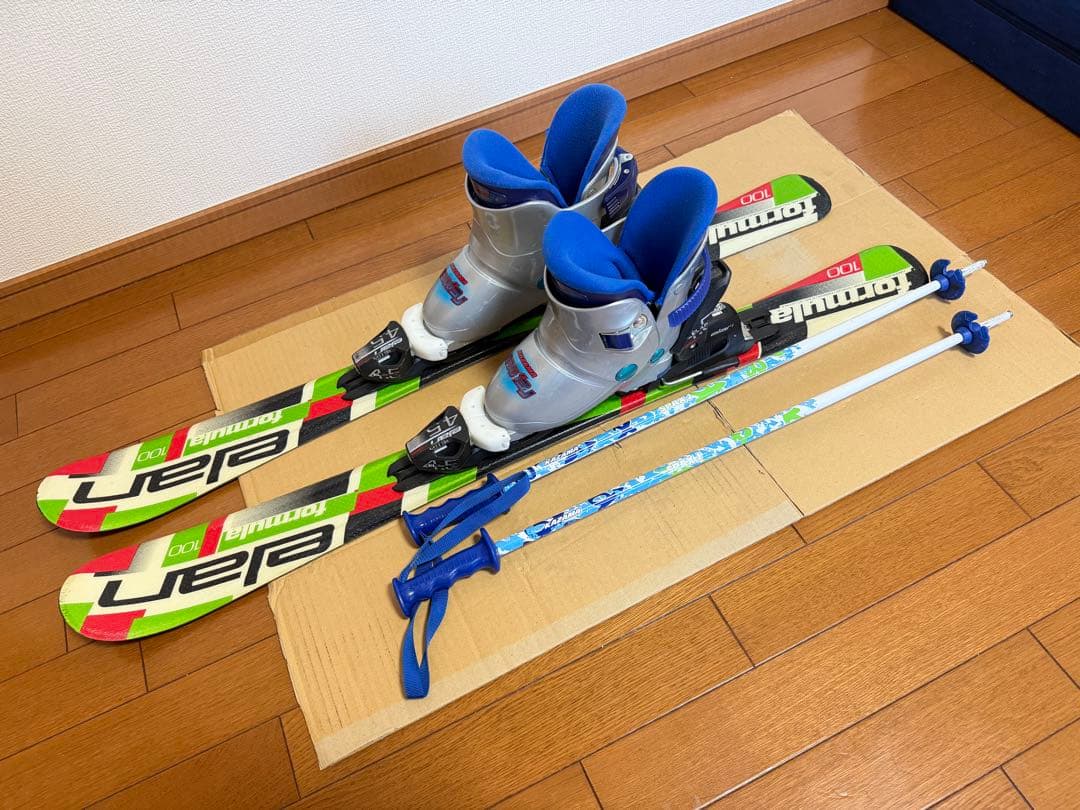 スキーセット　elan100 、ブーツ、ストックkazama 3点セット