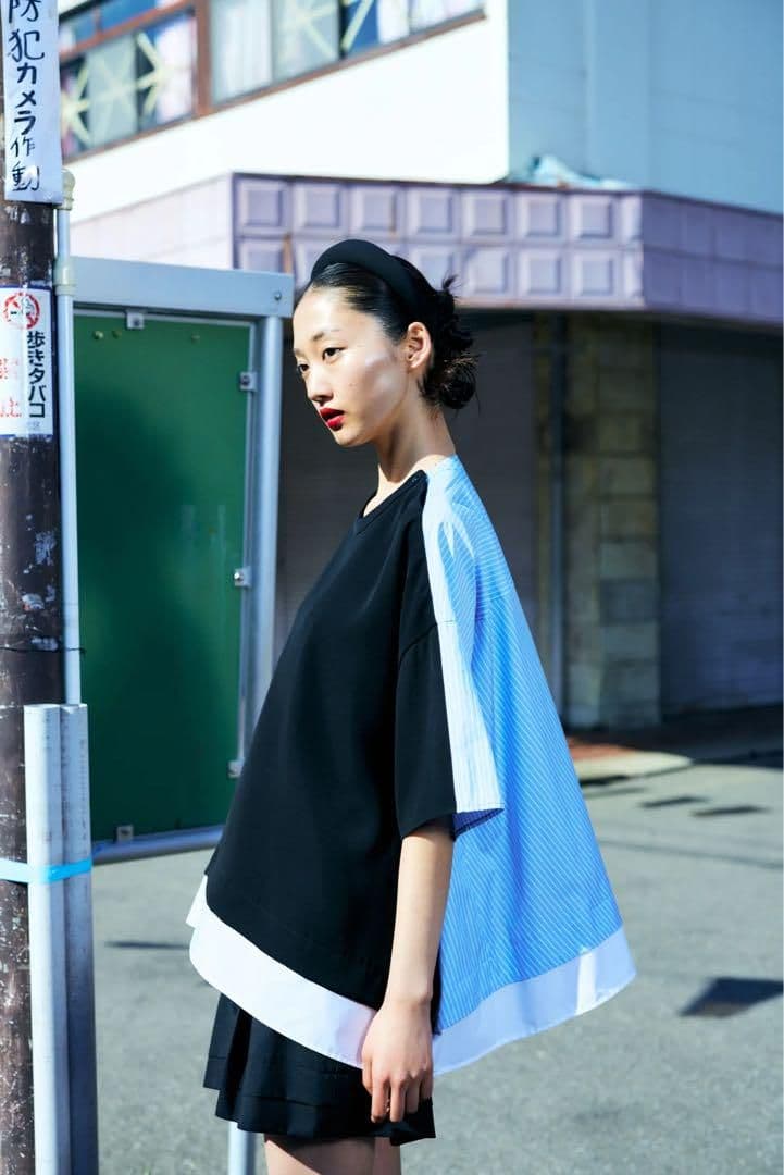 ENFOLD SHIRT COMBI PULLOVER ネイビー38　エブール