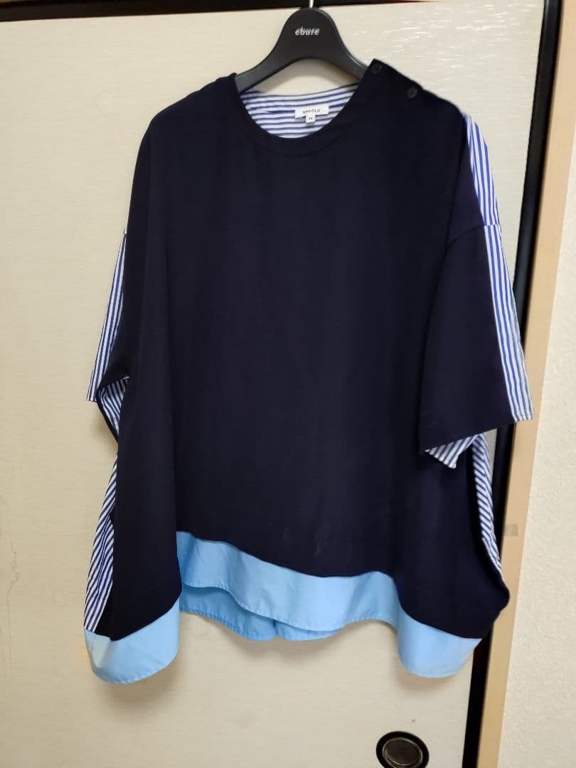 ENFOLD SHIRT COMBI PULLOVER ネイビー38　エブール