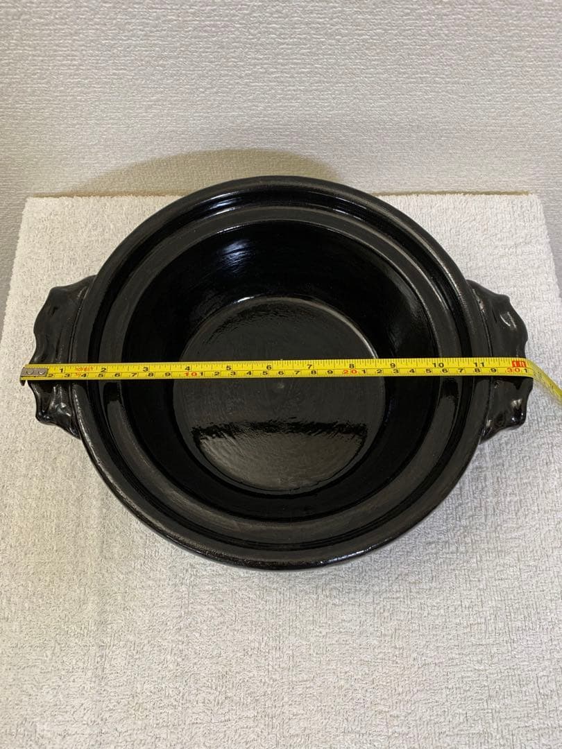 【土鍋・未使用】陶あん窯 京焼・清水焼 黒釉八号京鍋