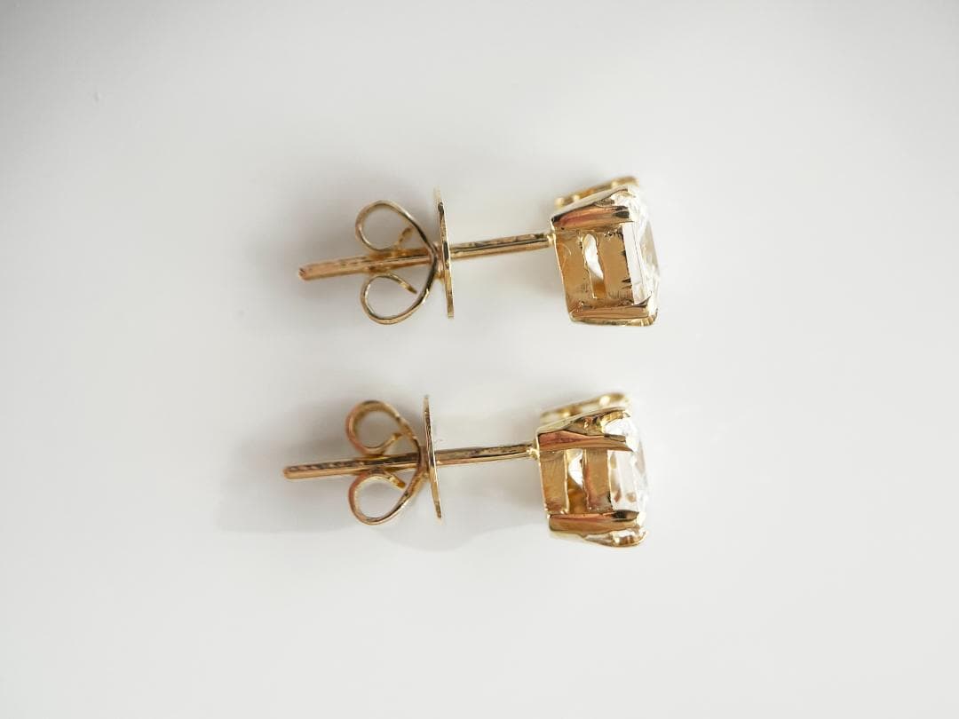 K9 スクエア スタッドピアス｜約2.8g｜イギリス　アンティーク