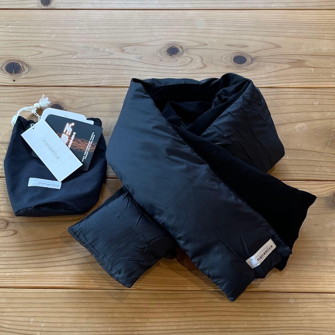 新品 ナナミカ 黒 光電子ダウンマフラー ユニセックス Down Muffler