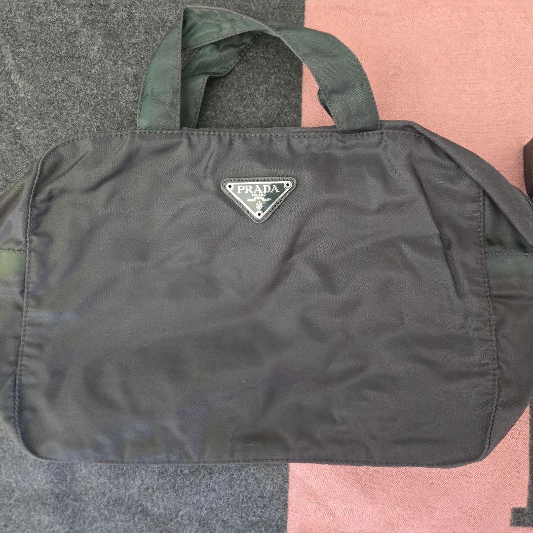 tatsu5955　PRADA カーキ ナイロンミニボストンバッグ