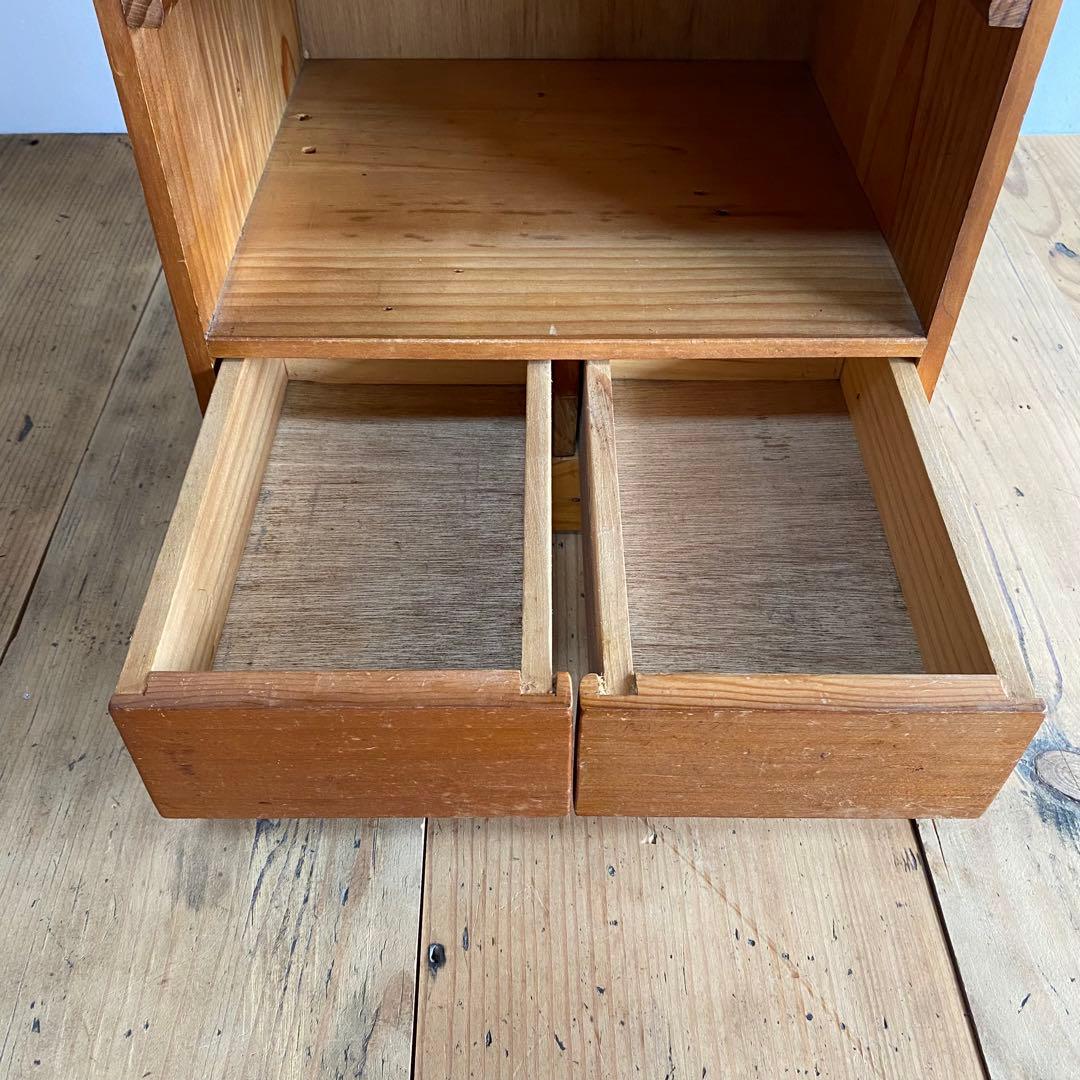 アンティーク 木製 オープンラック 飾り棚 引き出し 昭和レトロ z678