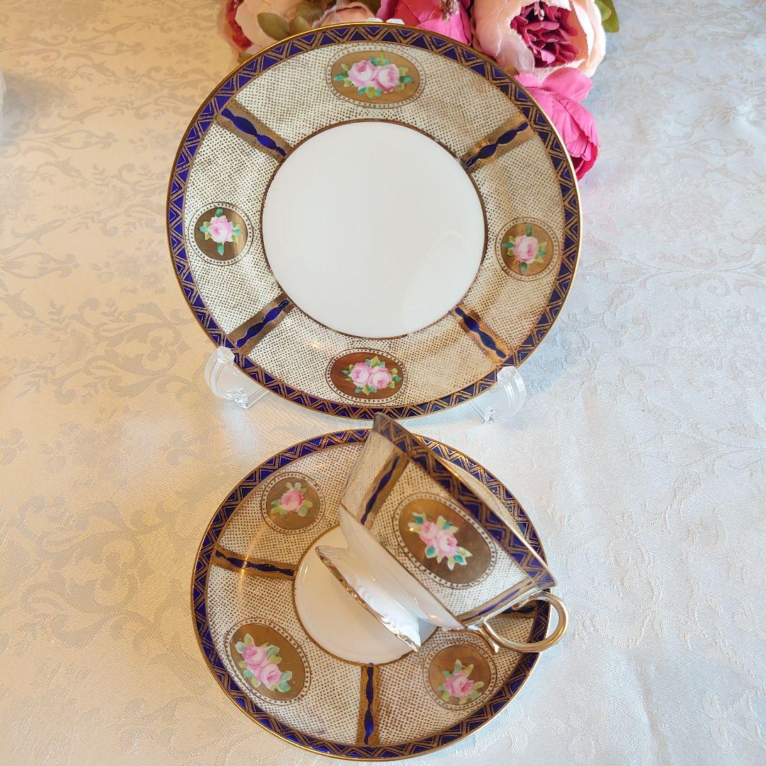 オールドノリタケ　カップ＆ソーサー　トリオ　お皿　アンティーク　薔薇　金彩