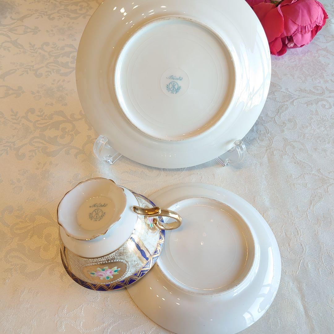 オールドノリタケ　カップ＆ソーサー　トリオ　お皿　アンティーク　薔薇　金彩
