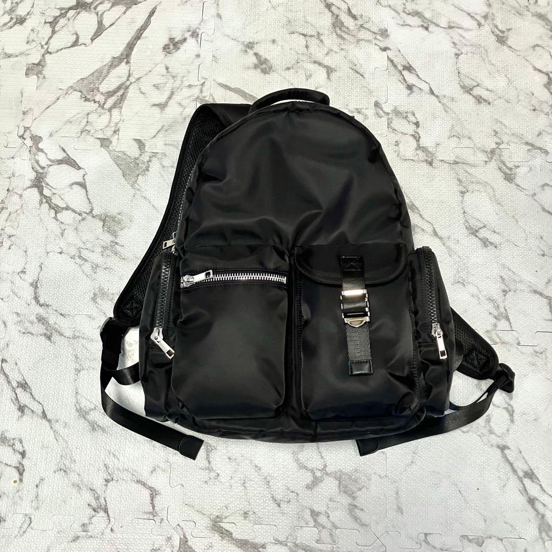 ジーナシス　JEANASIS／ナイロンポケットバックパック ブラック