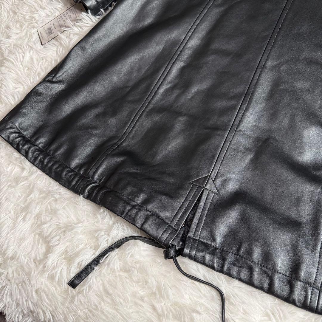 未使用 タグ付き BALMAIN レザーコート ラムレザー ロング Aライン