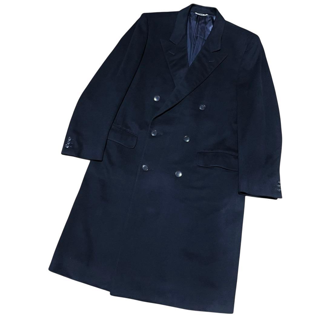 美品 イタリア製 ゼニヤ カシミヤ90% ダブルブレスト コート 50