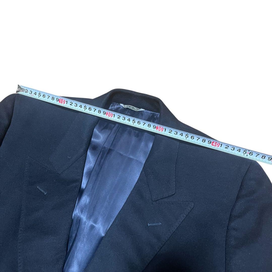 美品 イタリア製 ゼニヤ カシミヤ90% ダブルブレスト コート 50