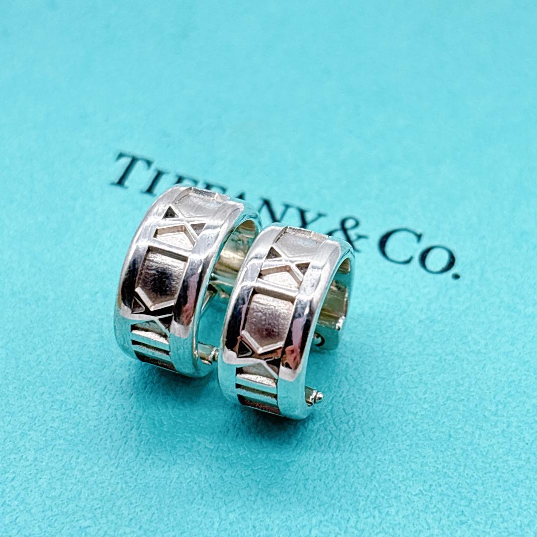 美品 ティファニー アトラス フープ ピアス シルバー 925 ローマ数字