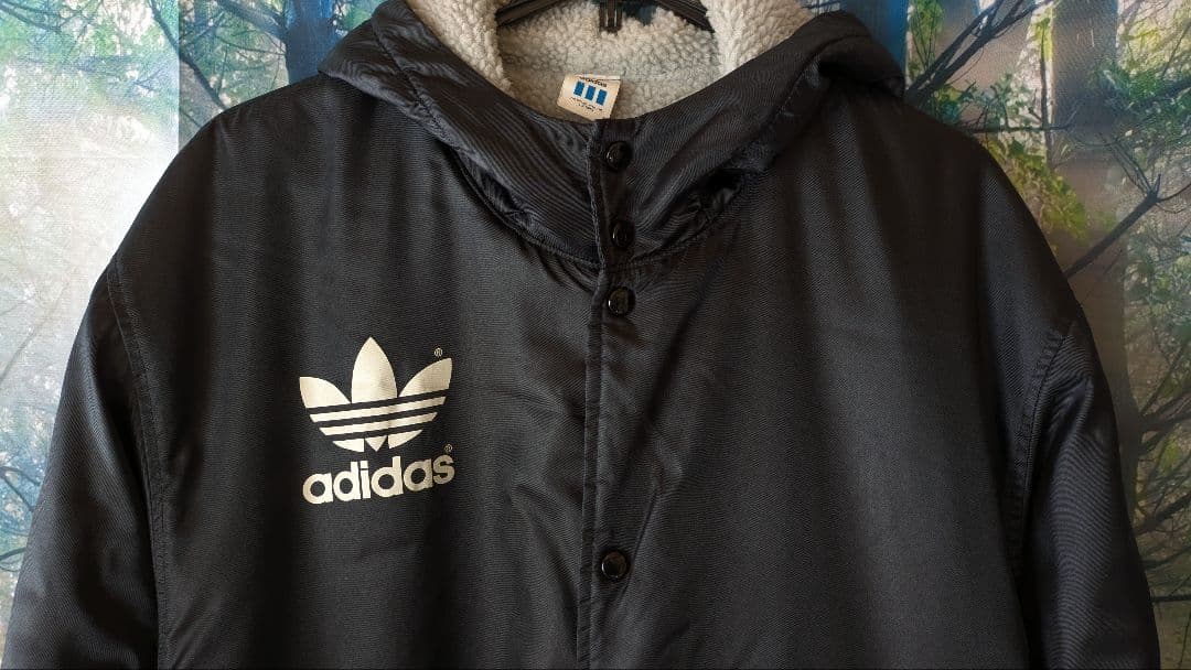 adidas 90s ヴィンテージ ビッグトレフォイル ベンチコート 裏ボア