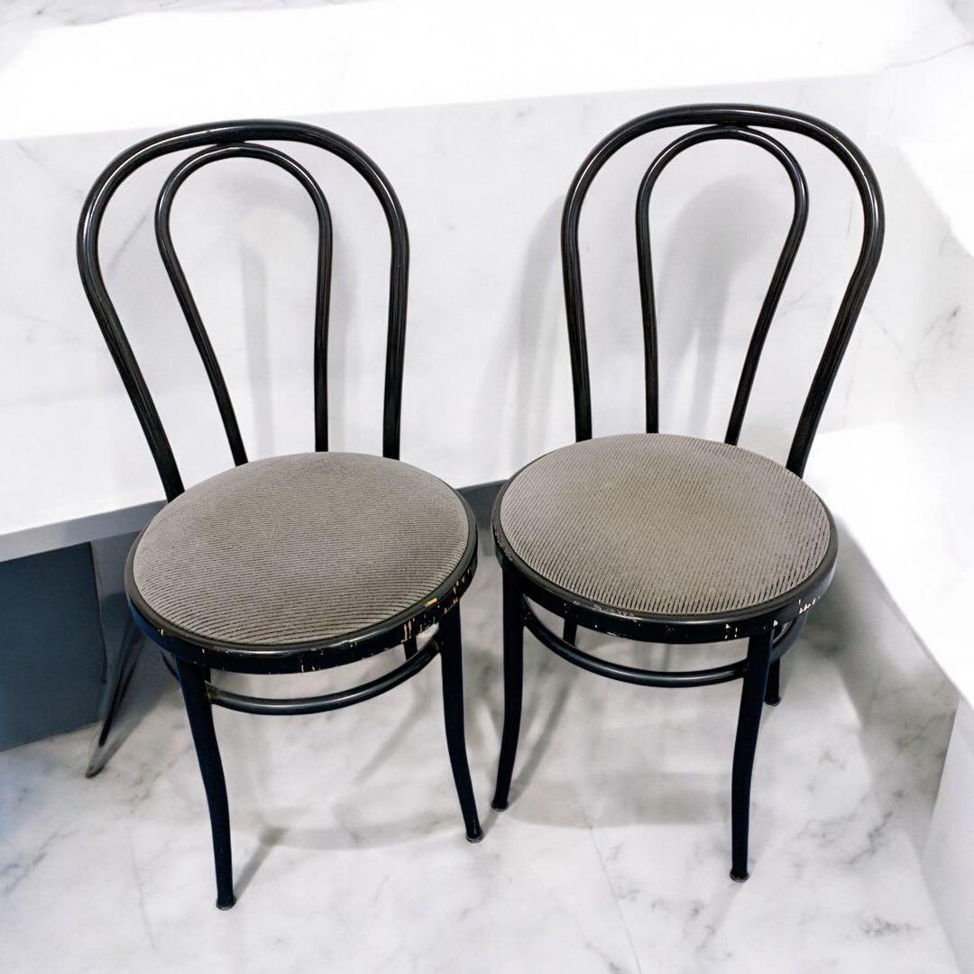 【送料込】アイアンフレーム ベントウッドチェア 2脚セット　ルーマニア製