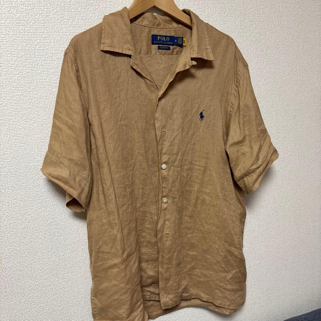 ポロラルフローレン　リネン開襟シャツ　スピックアンドスパン