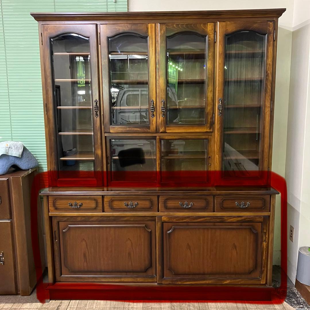 カリモク　KARIMOKU コロニアル　食器棚　水屋　オールド　レトロ　下部分