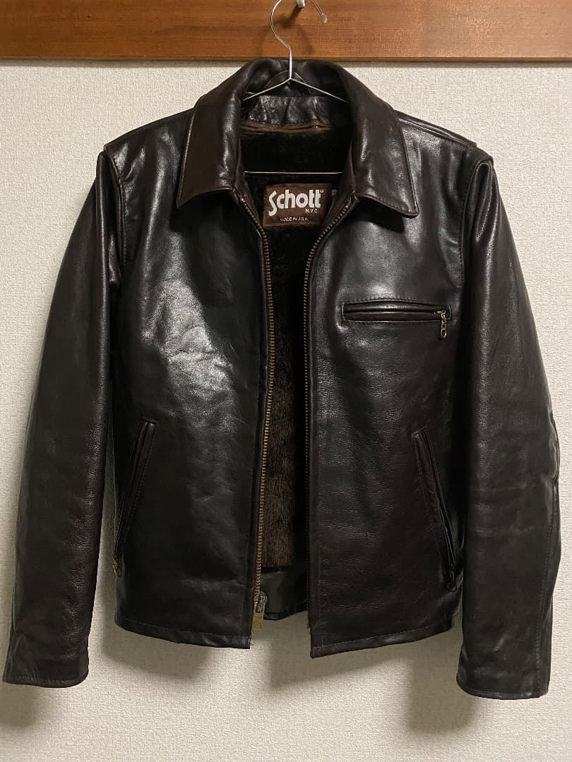 IcemanHショットトラッカージャケット 642VS 赤茶 本革 34