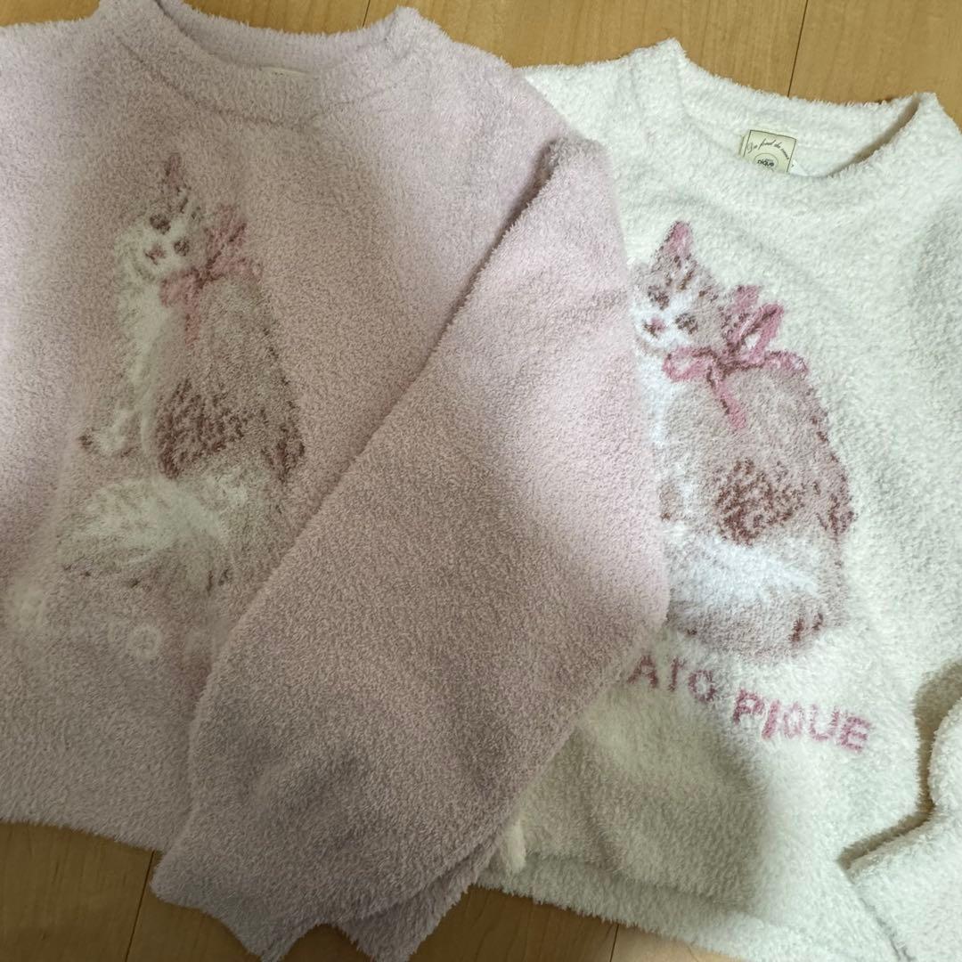 新品 ジェラートピケ 猫 cat キャット プルオーバー ベビモコ ジャガード