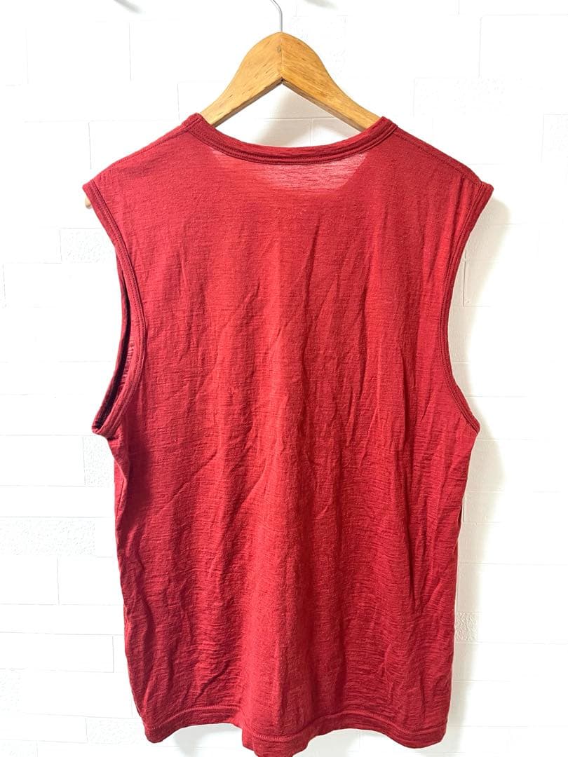 山と道DF Mesh Merino Sleeveless Brick Red L
