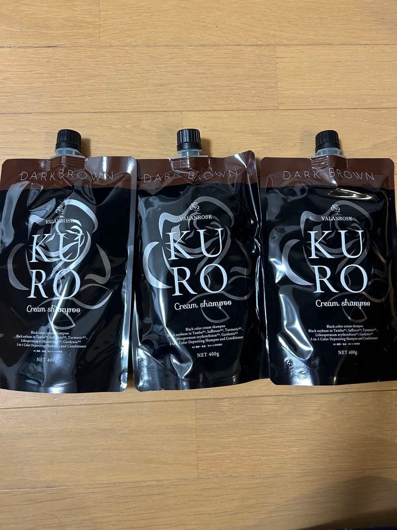 バランローズ　KURO クリームシャンプー ダークブラウン （3個セット）