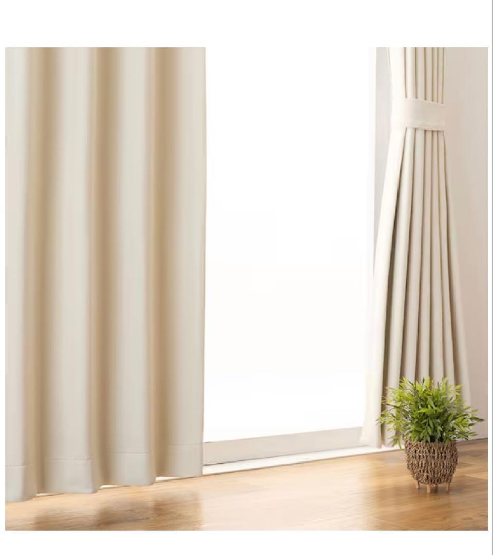 ピピ！ 遮光1級・遮熱カーテン（無地・アイボリー）200×230×1〜2