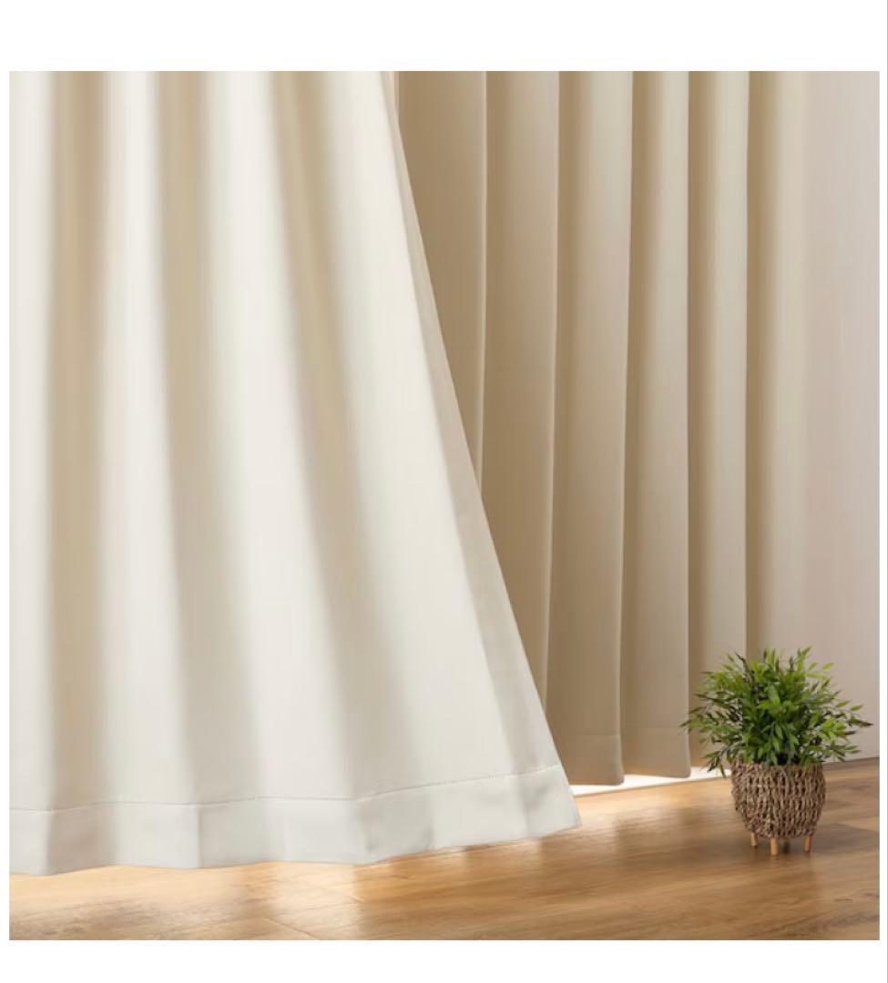 ピピ！ 遮光1級・遮熱カーテン（無地・アイボリー）200×230×1〜2