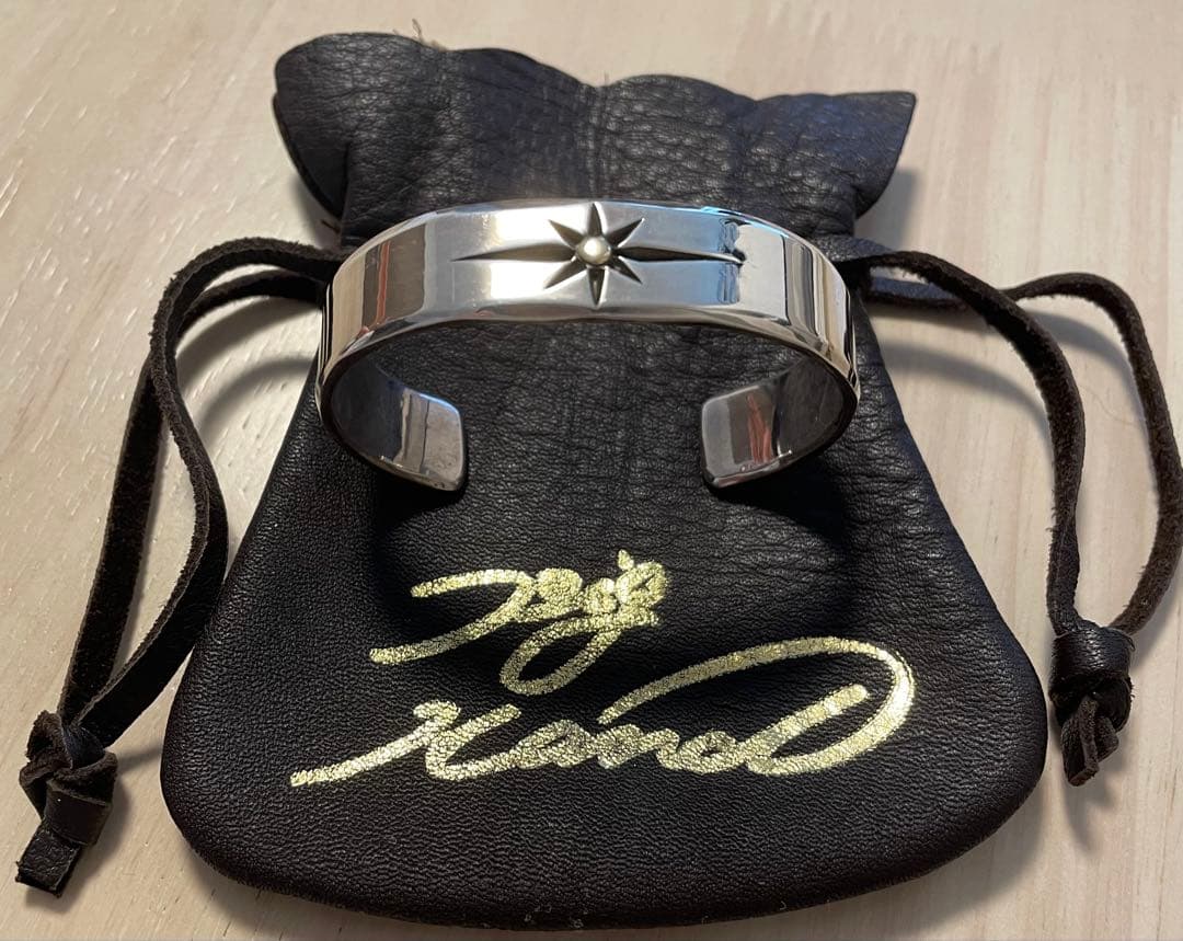 BIG HANDビッグハンドSUNサンバングルワイドK18×シルバー