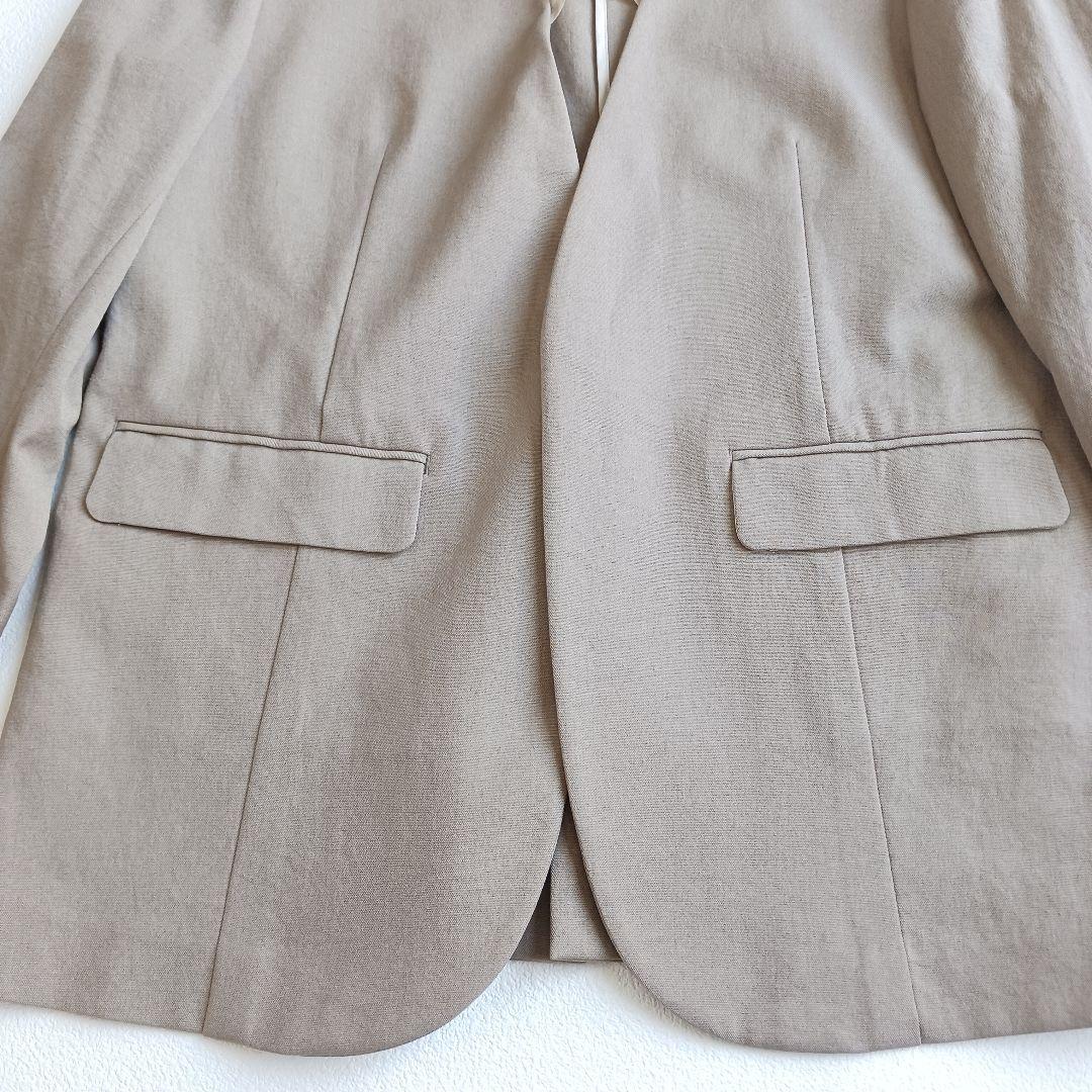 po様スピックアンドスパン　リネンライクノーカラージャケット＋テーパードパンツ