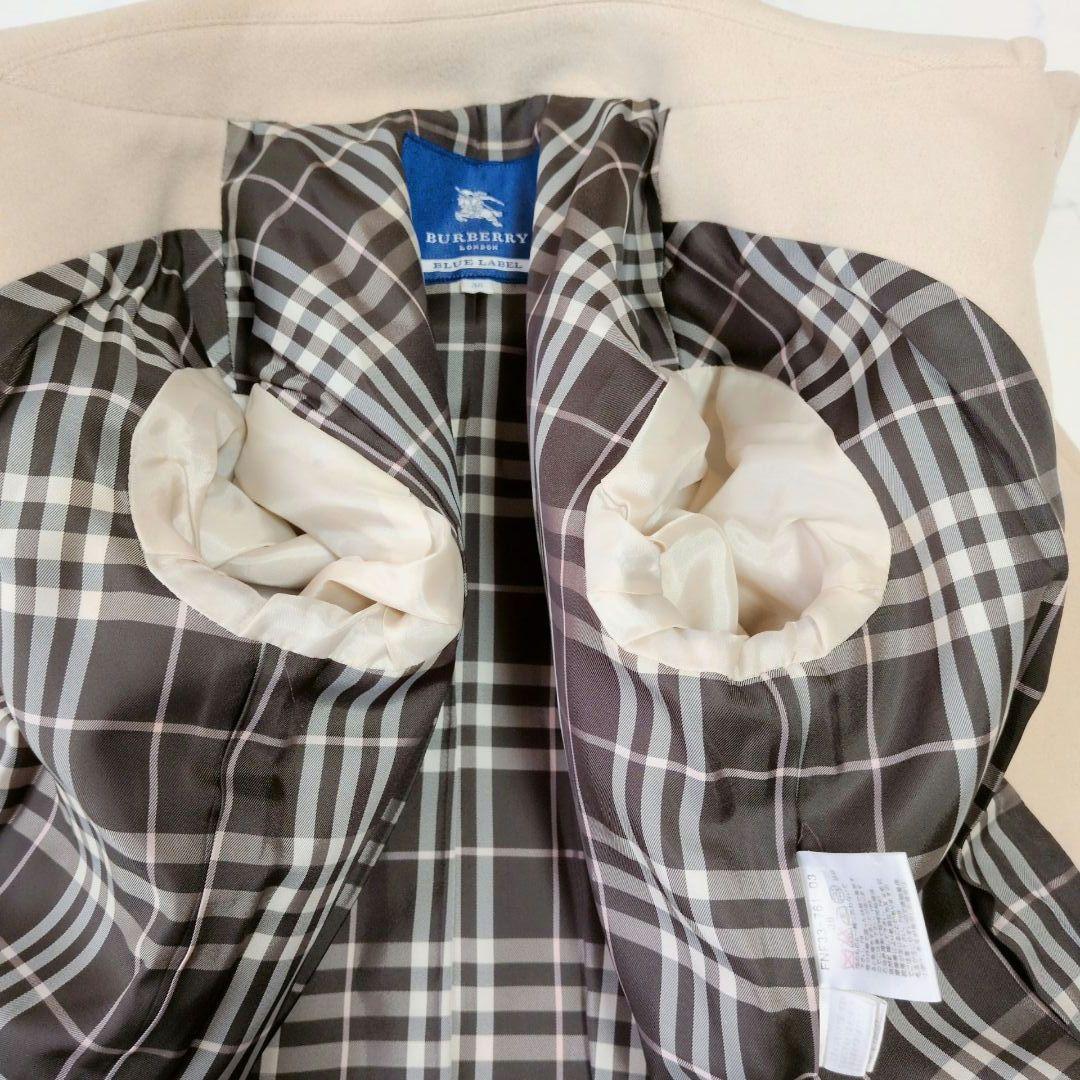 バーバリーブルーレーベル ロングコート ウール チェック 38