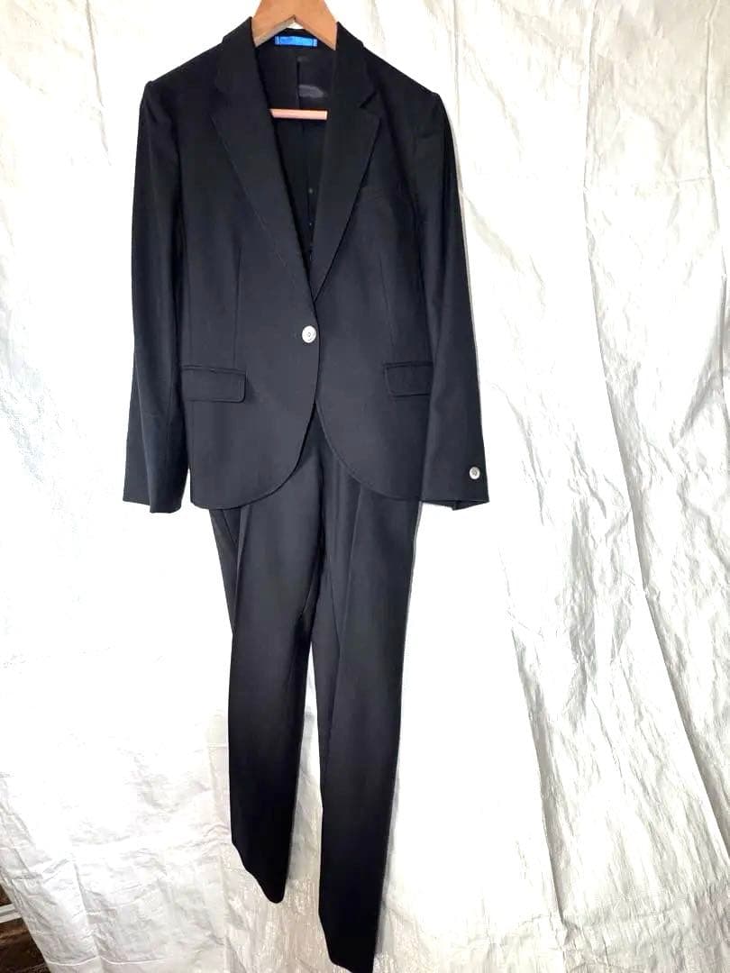 アオキ　レミュー　ネイビー　パンツスーツ　3L セットアップ　ウール88% 冬