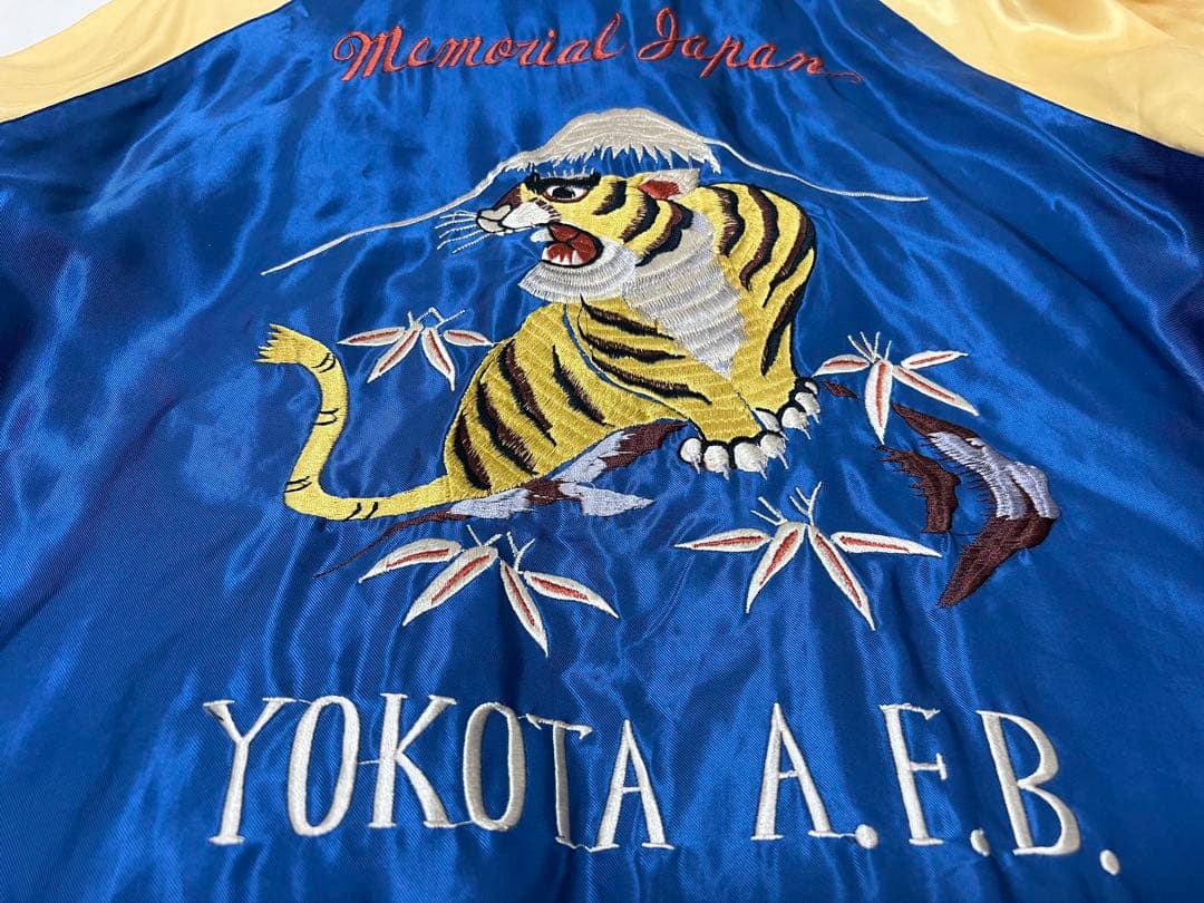 XL テーラー東洋 スカジャン 虎・富士山×自由の女神 スーベニア リバーシブル