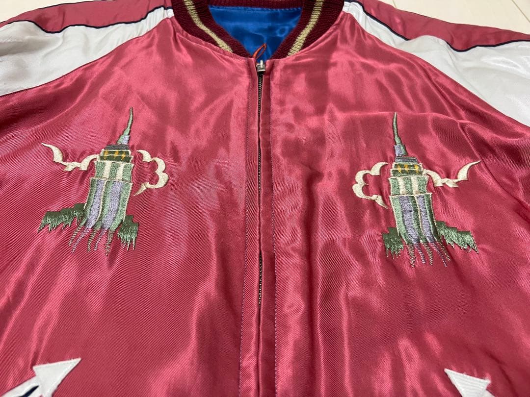 XL テーラー東洋 スカジャン 虎・富士山×自由の女神 スーベニア リバーシブル