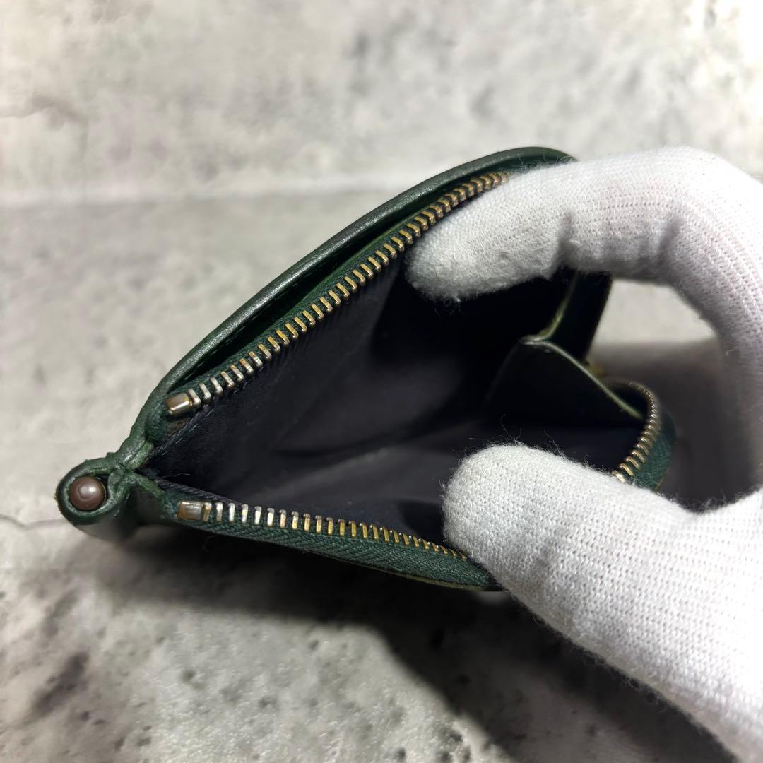 【マネークリップ！】イルビゾンテ ジップケース付 レザー 緑 カード収納